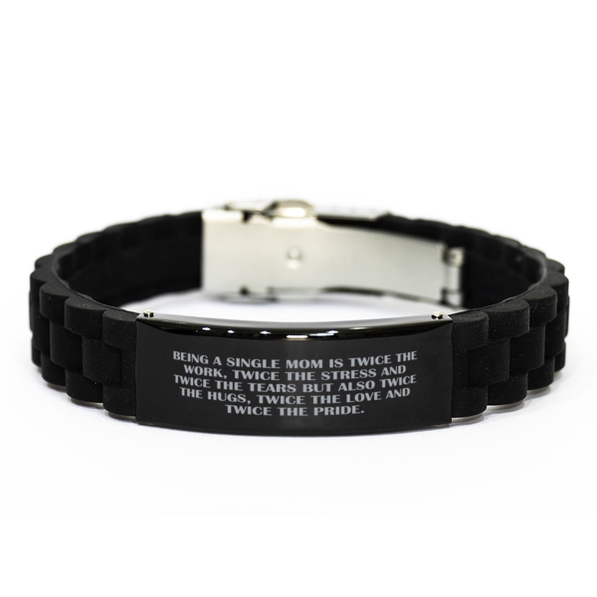 To My Single Mom Black Bracelet, Twice The Work, Mothers Day Gifts For Single Mom From Friends, Birthday Gifts For Women