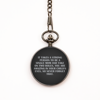Load image into Gallery viewer, To My Single Mom Black Pocket Watch, A Strong Person, Mothers Day Gifts For Single Mom From Friends, Birthday Gifts For Women
