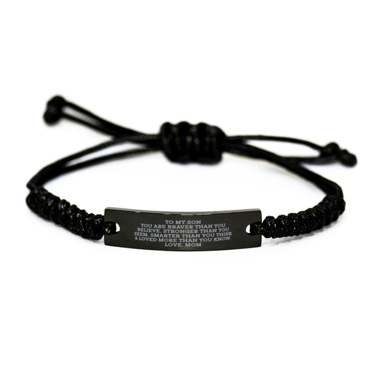 To My Son Rope Bracelet, You Are Braver Than You Believe, Graduation Day Gifts For Son From Mom, Birthday Gifts For Men