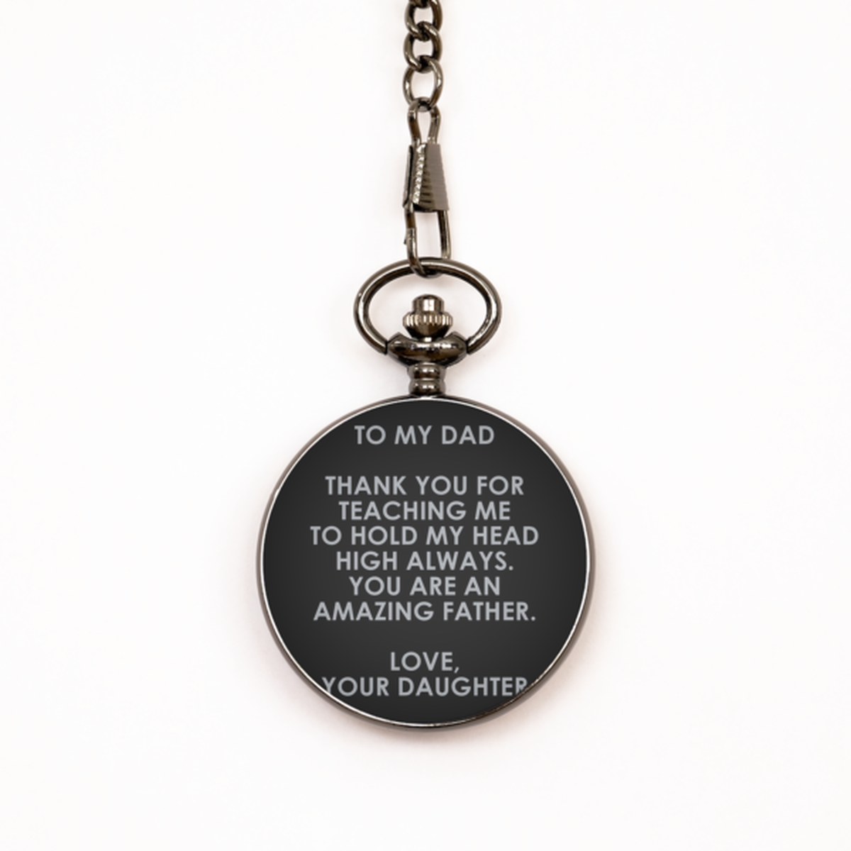 To My Dad Black Pocket Watch, You Are An Amazing Father, Fathers Day Gifts For Dad From Daughter , Birthday Gifts For Men