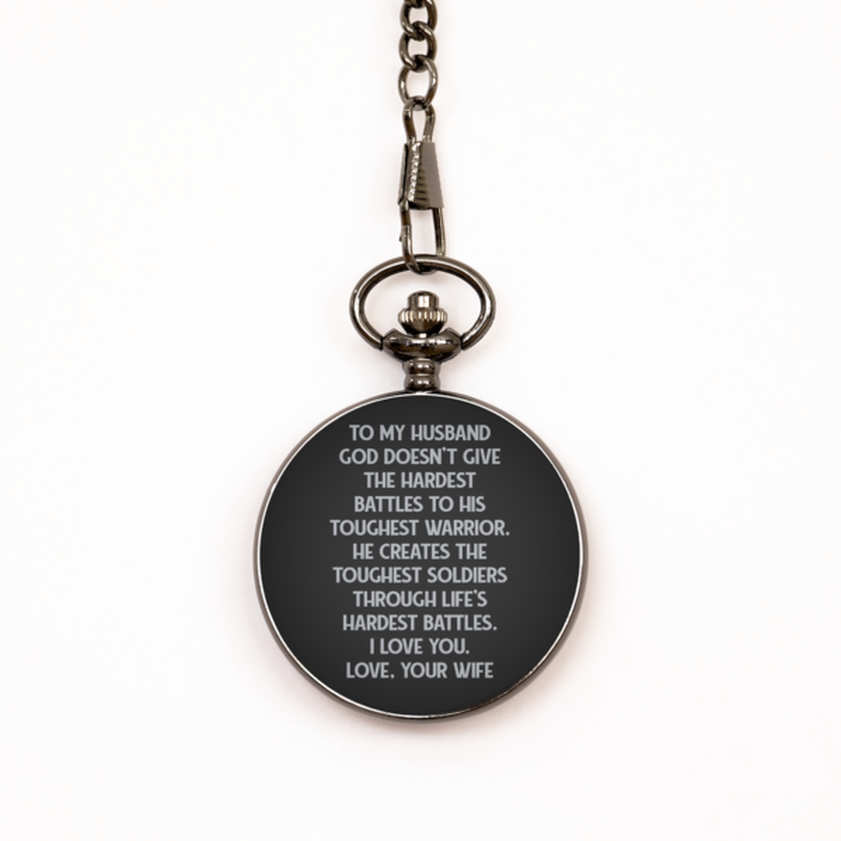 To My Husband Black Pocket Watch, God Creates The Toughest Soldiers, Anniversary Gifts For Husband From Wife, Birthday Gifts For Men