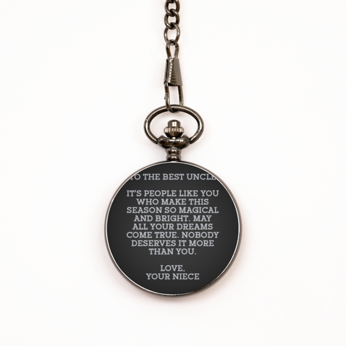 To My Uncle Black Pocket Watch, May All Your Dreams Come True, Fathers Day Gifts For Uncle From Niece, Birthday Gifts For Men