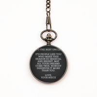 Load image into Gallery viewer, To My Uncle Black Pocket Watch, May All Your Dreams Come True, Fathers Day Gifts For Uncle From Niece, Birthday Gifts For Men

