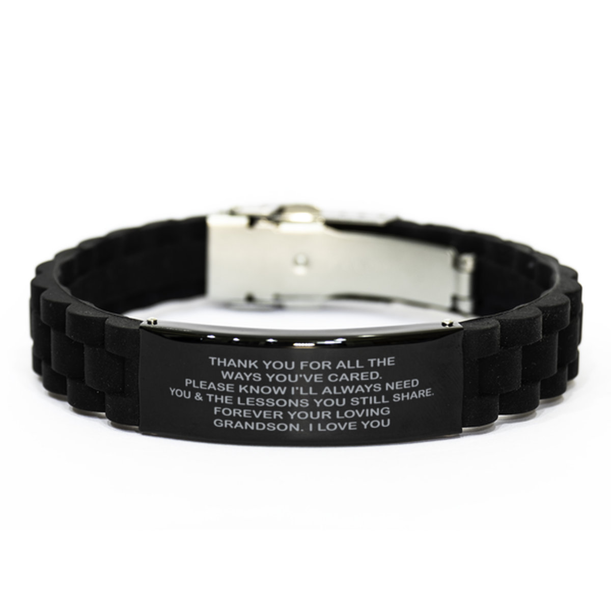 To My Grandpa Black Bracelet, I'll Always Need You, Fathers Day Gifts For Grandpa  From Grandson, Birthday Gifts For Men