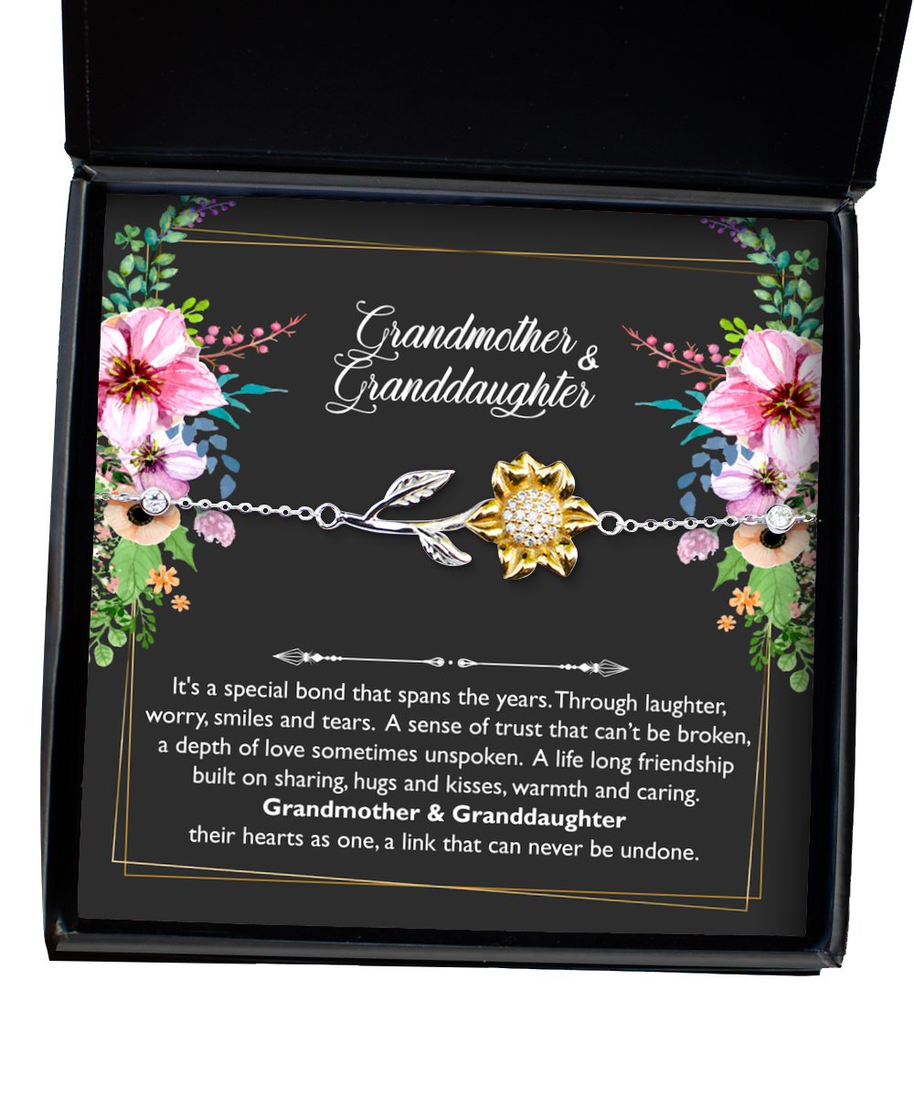 To My Granddaughter Sunflower Bracelet