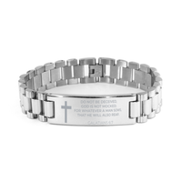 Load image into Gallery viewer, Christian Ladder Stainless Steel Bracelet, Galatians 6:7 Do Not Be Deceived, God Is Not Mocked; For, Motivational Bible Verse Gifts For Men Women

