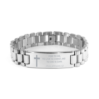 Load image into Gallery viewer, Christian Ladder Stainless Steel Bracelet, Philippians 1:21 For To Me, To Live Is Christ, And To Die Is, Motivational Bible Verse Gifts For Men Women
