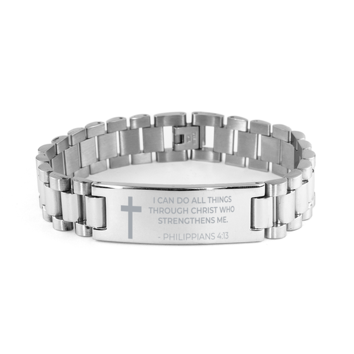 Christian Ladder Stainless Steel Bracelet, Philippians 4:13 I Can Do All Things Through Christ Who, Motivational Bible Verse Gifts For Men Women