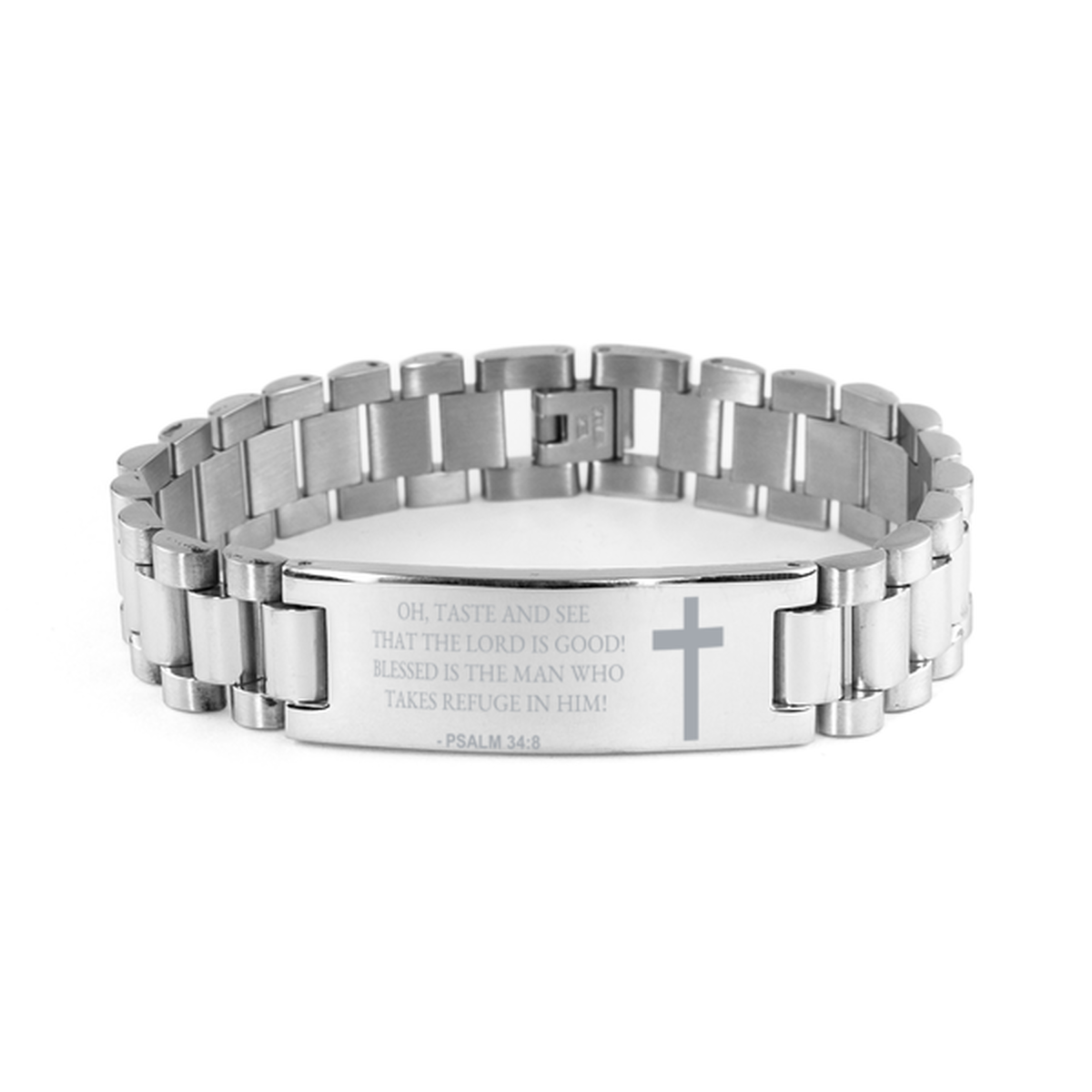 Christian Ladder Stainless Steel Bracelet, Psalm 34:8 Oh, Taste And See That The Lord Is Good! Blessed, Motivational Bible Verse Gifts For Men Women