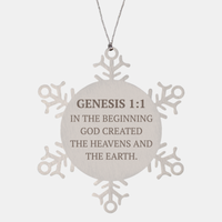 Load image into Gallery viewer, Christian Ornaments For Christmas Tree, In The Beginning God Created The Heavens And The Earth, Religious Christmas Decorations, Scripture Ornaments Gifts, Bible Verse Ornament
