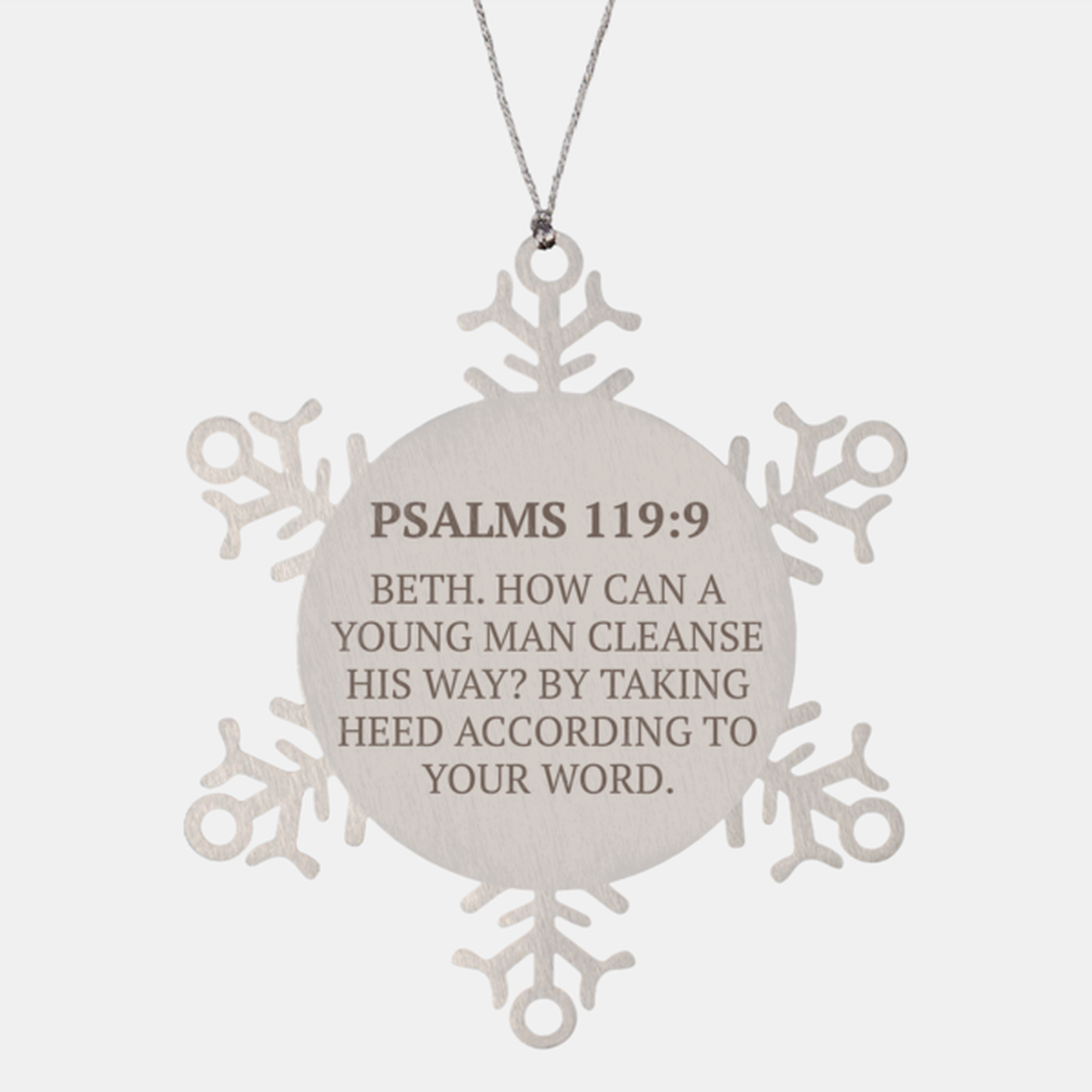 Christian Ornaments For Christmas Tree, Beth. How Can A Young Man Cleanse His Way?, Religious Christmas Decorations, Scripture Ornaments Gifts, Bible Verse Ornament
