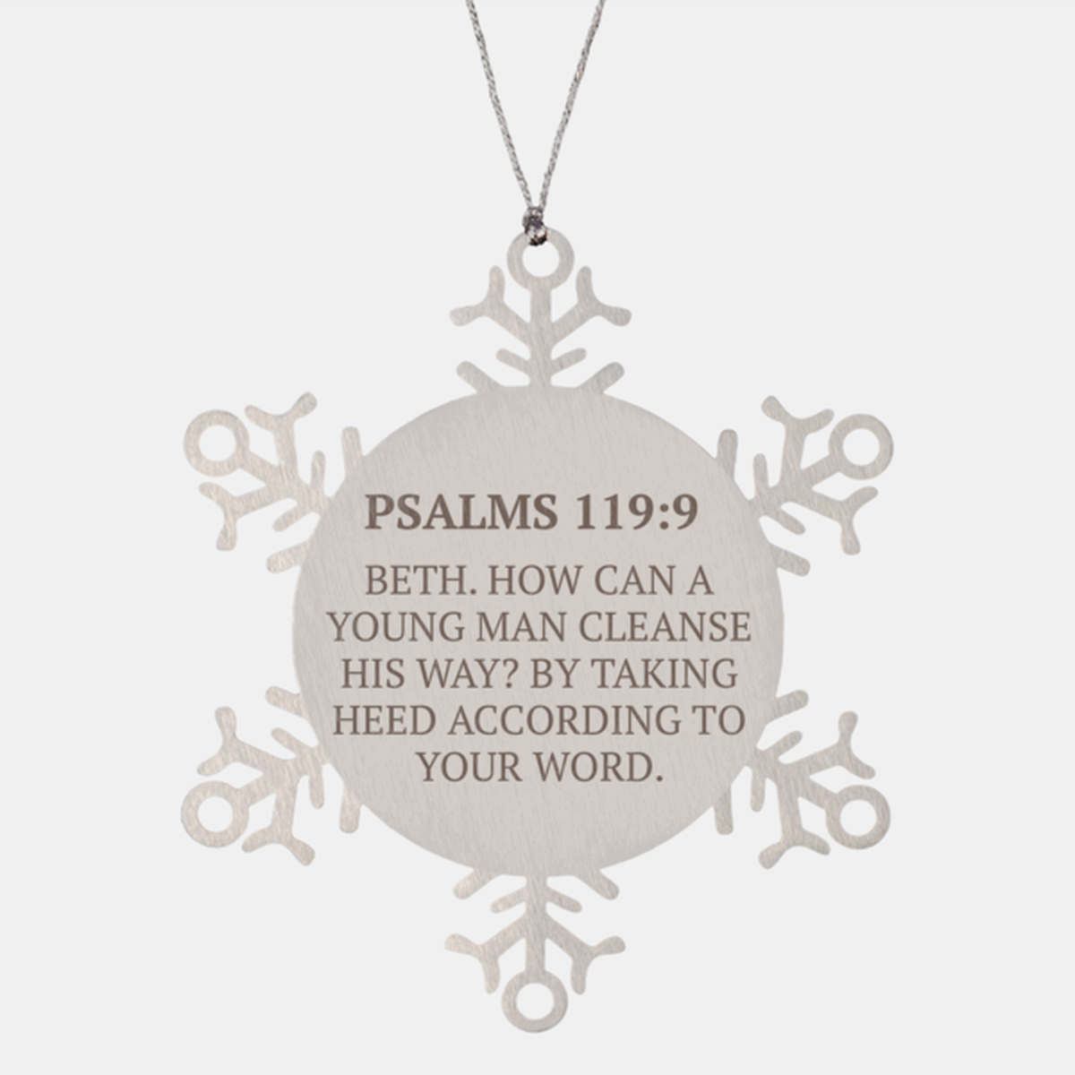 Christian Ornaments For Christmas Tree, Beth. How Can A Young Man Cleanse His Way?, Religious Christmas Decorations, Scripture Ornaments Gifts, Bible Verse Ornament