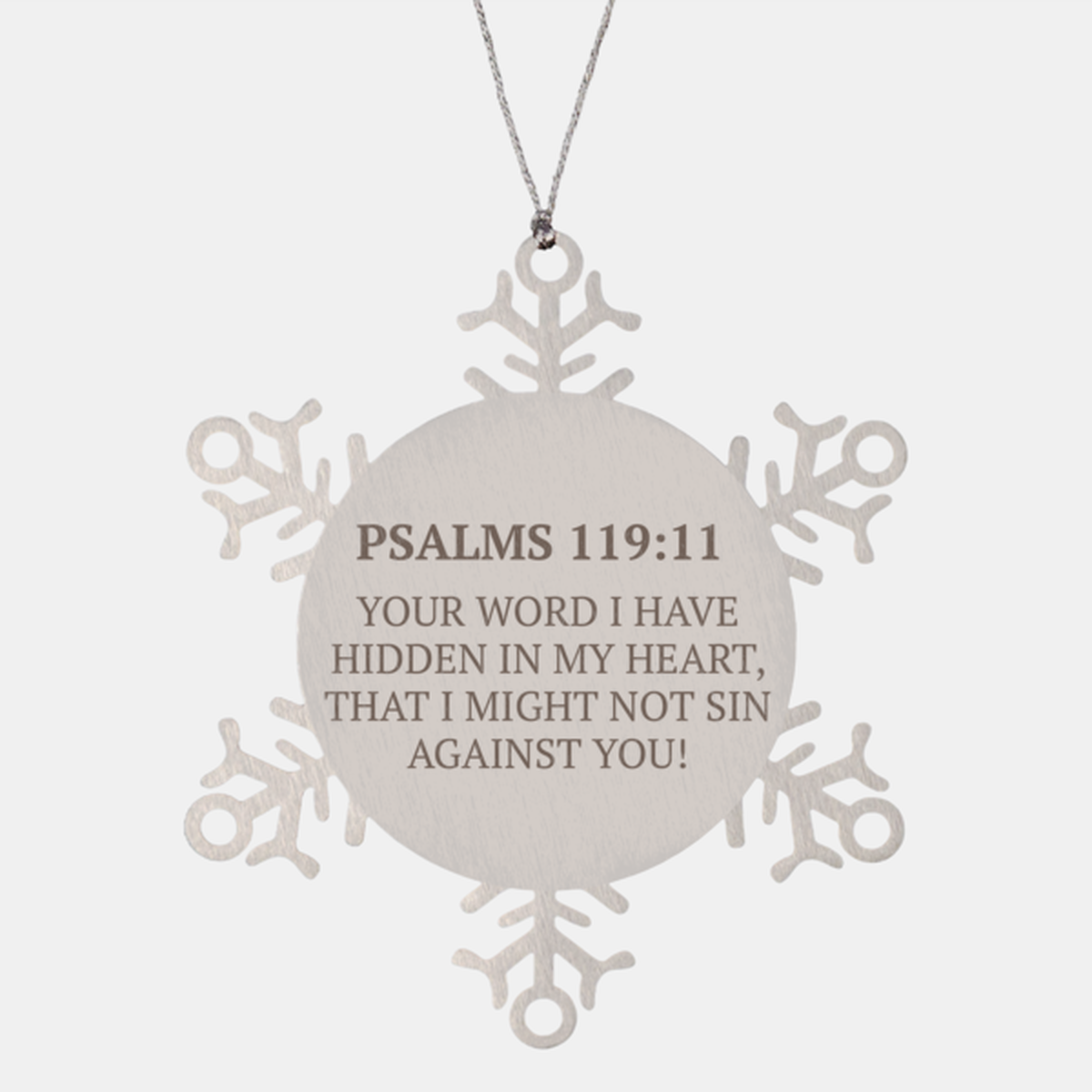 Christian Ornaments For Christmas Tree, Your Word I Have Hidden In My Heart, Religious Christmas Decorations, Scripture Ornaments Gifts, Bible Verse Ornament
