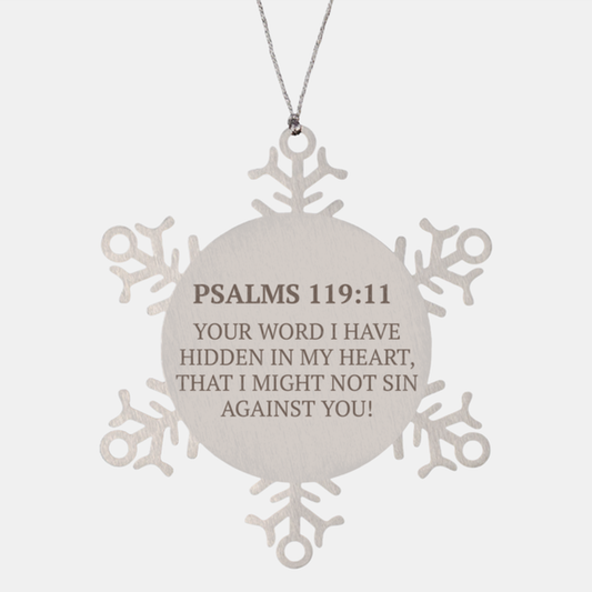 Christian Ornaments For Christmas Tree, Your Word I Have Hidden In My Heart, Religious Christmas Decorations, Scripture Ornaments Gifts, Bible Verse Ornament