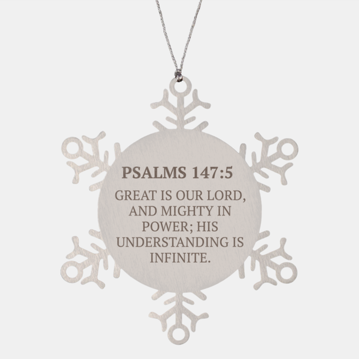 Christian Ornaments For Christmas Tree, Great Is Our Lord, And Mighty In Power, Religious Christmas Decorations, Scripture Ornaments Gifts, Bible Verse Ornament