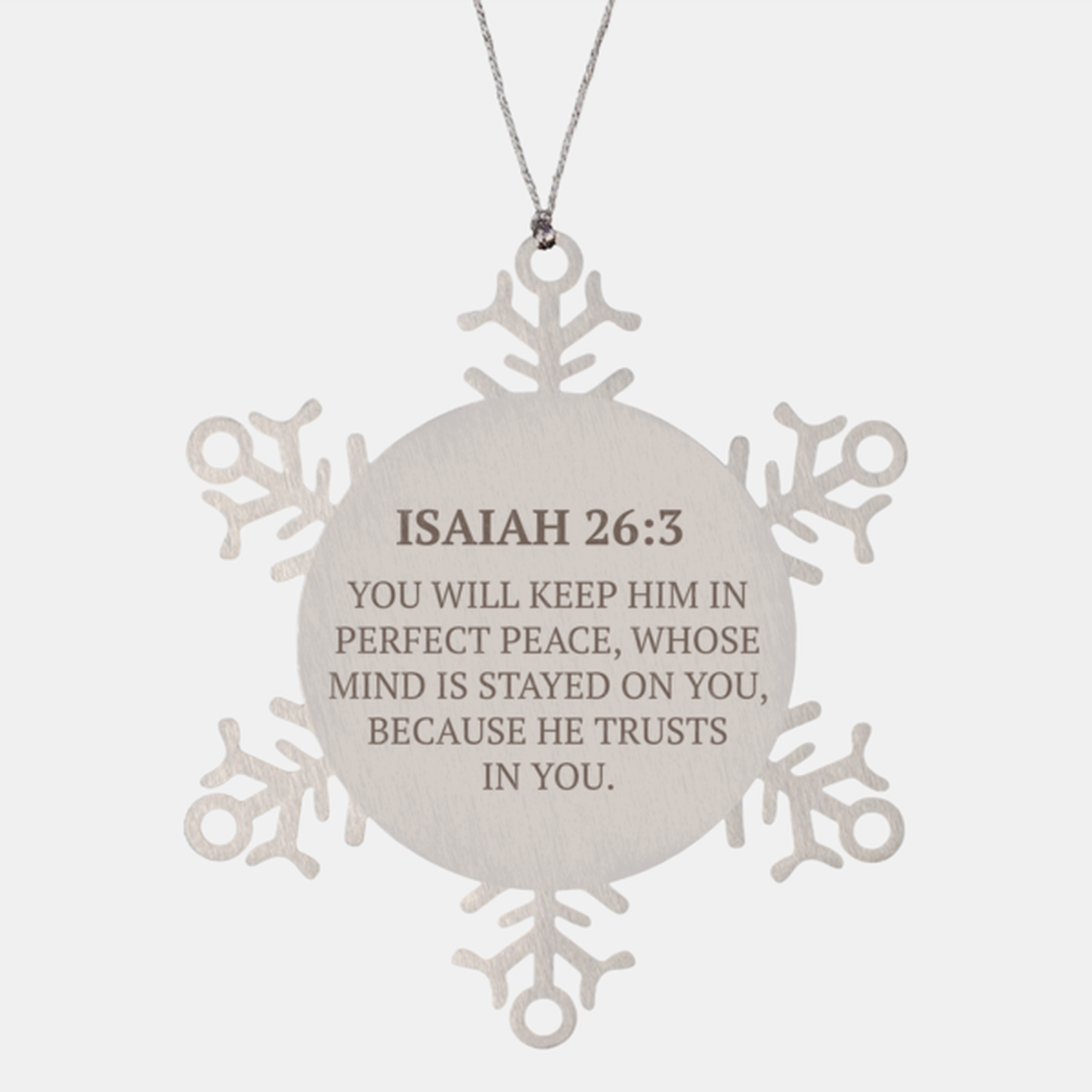 Christian Ornaments For Christmas Tree, You Will Keep Him In Perfect Peace, Religious Christmas Decorations, Scripture Ornaments Gifts, Bible Verse Ornament