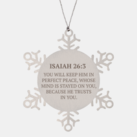 Load image into Gallery viewer, Christian Ornaments For Christmas Tree, You Will Keep Him In Perfect Peace, Religious Christmas Decorations, Scripture Ornaments Gifts, Bible Verse Ornament
