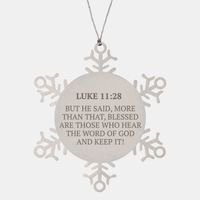 Load image into Gallery viewer, Christian Ornaments For Christmas Tree, But He Said, More Than That, Blessed Are Those, Religious Christmas Decorations, Scripture Ornaments Gifts, Bible Verse Ornament
