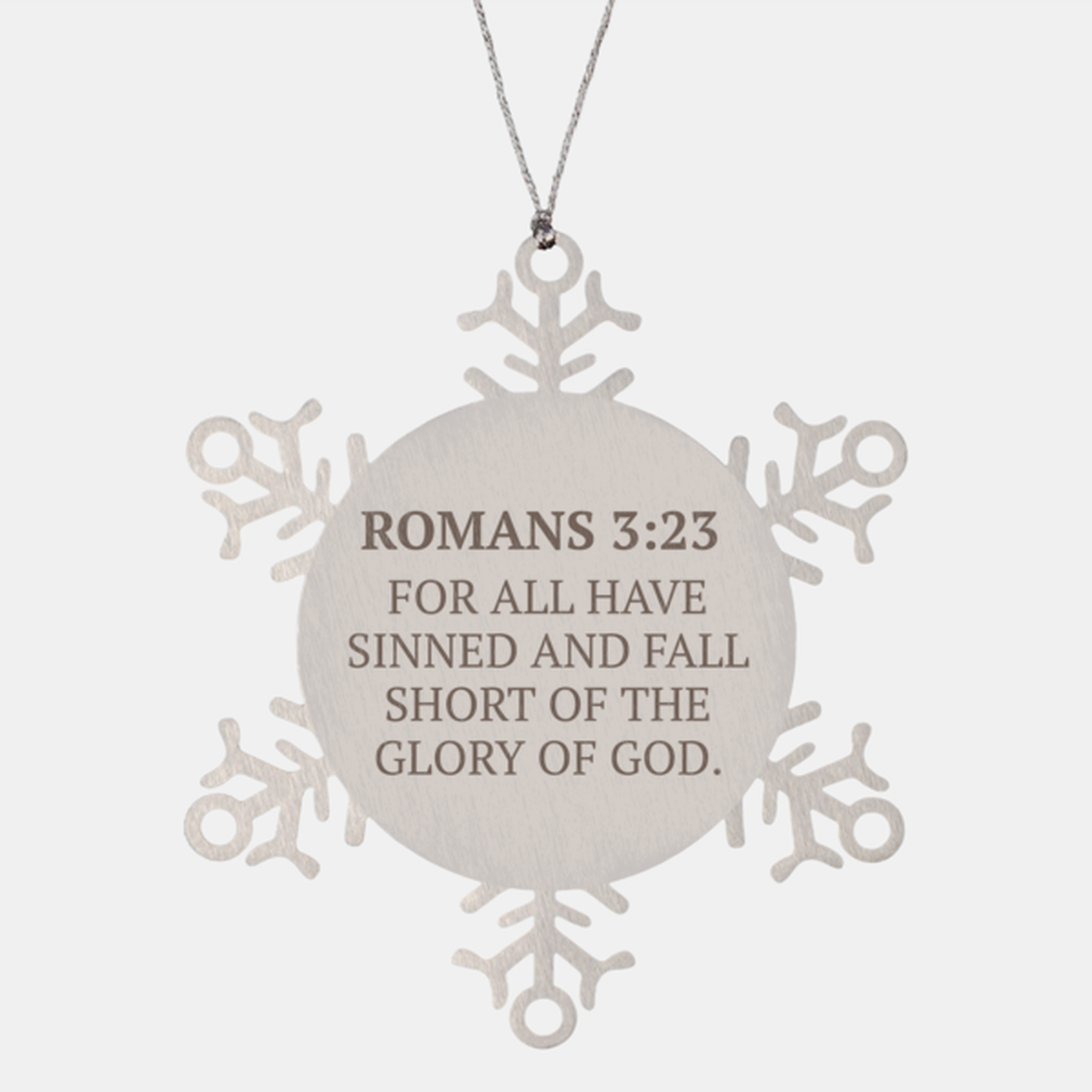 Christian Ornaments For Christmas Tree, For All Have Sinned And Fall Short Of The Glory Of God,, Religious Christmas Decorations, Scripture Ornaments Gifts, Bible Verse Ornament