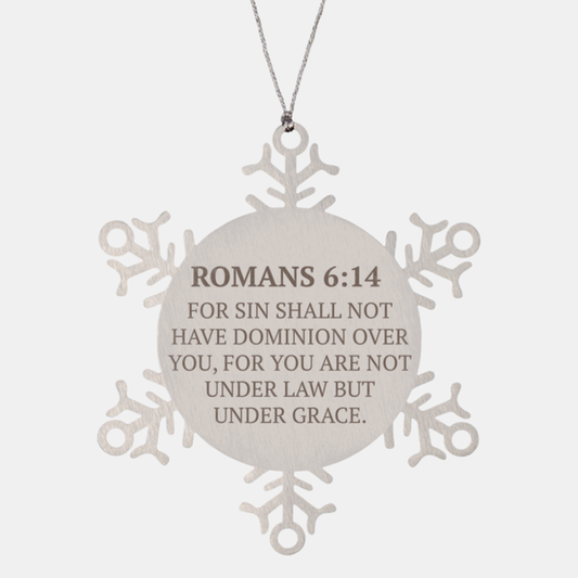 Christian Ornaments For Christmas Tree, For Sin Shall Not Have Dominion Over You, Religious Christmas Decorations, Scripture Ornaments Gifts, Bible Verse Ornament