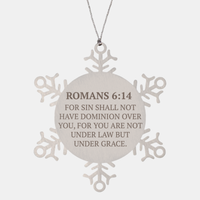 Load image into Gallery viewer, Christian Ornaments For Christmas Tree, For Sin Shall Not Have Dominion Over You, Religious Christmas Decorations, Scripture Ornaments Gifts, Bible Verse Ornament
