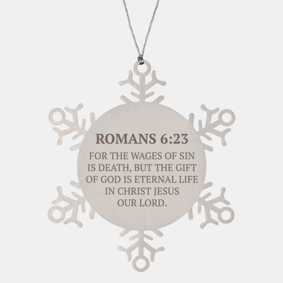 Christian Ornaments For Christmas Tree, For The Wages Of Sin Is Death, But The Gift, Religious Christmas Decorations, Scripture Ornaments Gifts, Bible Verse Ornament