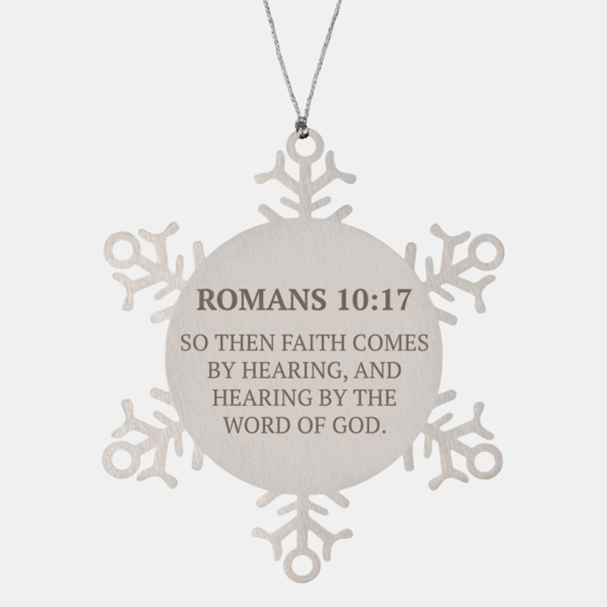 Christian Ornaments For Christmas Tree, So Then Faith Comes By Hearing, Religious Christmas Decorations, Scripture Ornaments Gifts, Bible Verse Ornament
