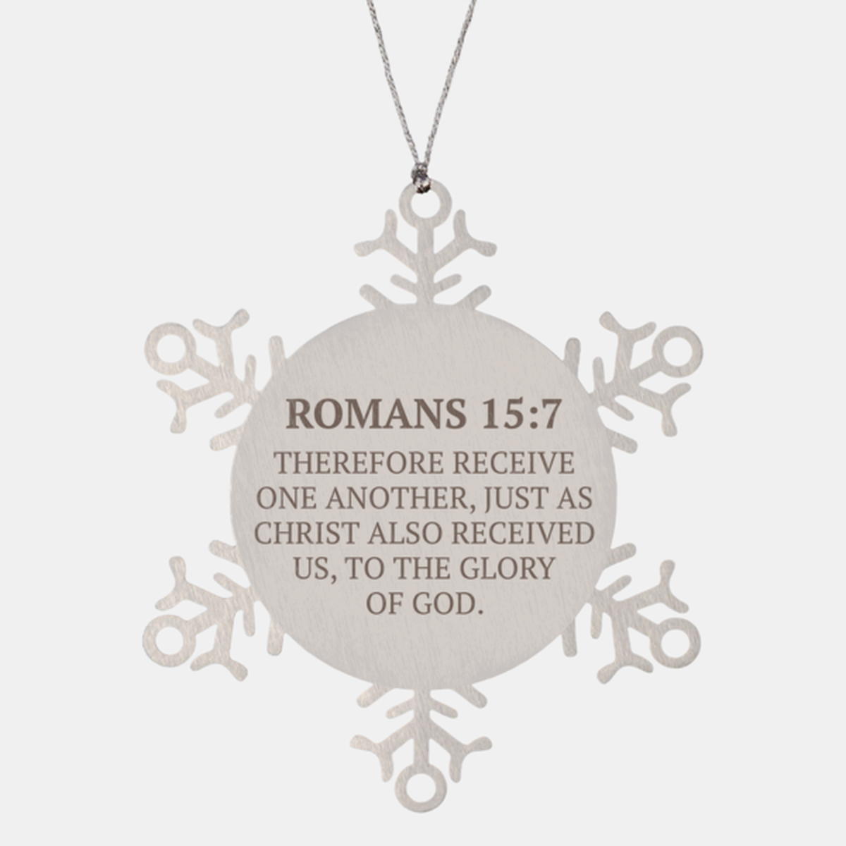 Christian Ornaments For Christmas Tree, Therefore Receive One Another, Religious Christmas Decorations, Scripture Ornaments Gifts, Bible Verse Ornament