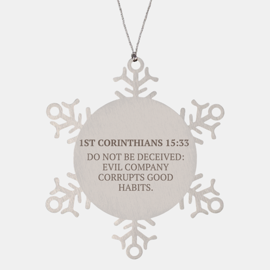 Christian Ornaments For Christmas Tree, Do Not Be Deceived: Evil Company Corrupts Good Habits, Religious Christmas Decorations, Scripture Ornaments Gifts, Bible Verse Ornament
