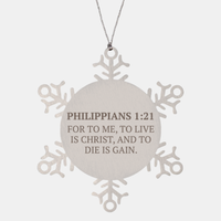 Load image into Gallery viewer, Christian Ornaments For Christmas Tree, For To Me, To Live Is Christ, And To Die Is Gain, Religious Christmas Decorations, Scripture Ornaments Gifts, Bible Verse Ornament
