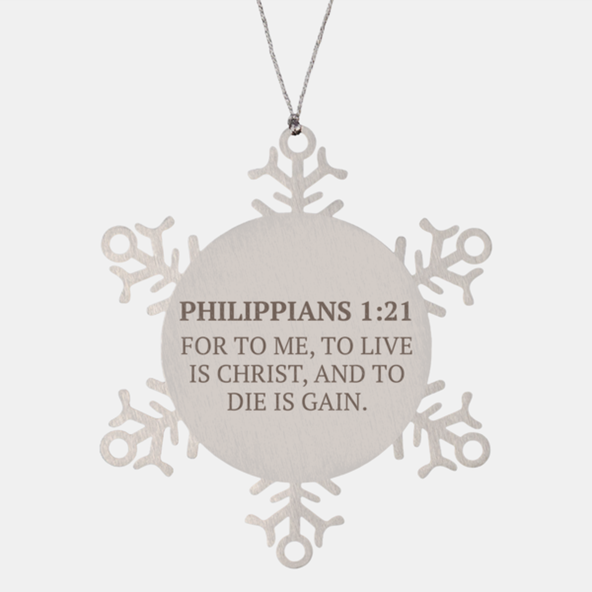 Christian Ornaments For Christmas Tree, For To Me, To Live Is Christ, And To Die Is Gain, Religious Christmas Decorations, Scripture Ornaments Gifts, Bible Verse Ornament