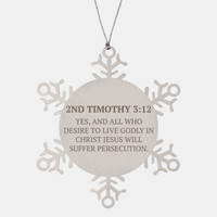 Load image into Gallery viewer, Christian Ornaments For Christmas Tree, Yes, And All Who Desire To Live Godly, Religious Christmas Decorations, Scripture Ornaments Gifts, Bible Verse Ornament
