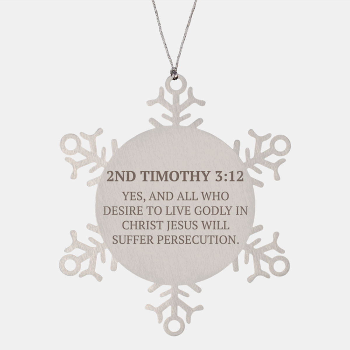 Christian Ornaments For Christmas Tree, Yes, And All Who Desire To Live Godly, Religious Christmas Decorations, Scripture Ornaments Gifts, Bible Verse Ornament