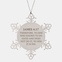 Load image into Gallery viewer, Christian Ornaments For Christmas Tree, Therefore, To Him Who Knows To Do Good, Religious Christmas Decorations, Scripture Ornaments Gifts, Bible Verse Ornament
