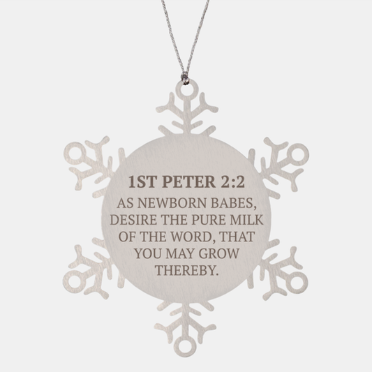 Christian Ornaments For Christmas Tree, As Newborn Babes, Desire The Pure Milk, Religious Christmas Decorations, Scripture Ornaments Gifts, Bible Verse Ornament