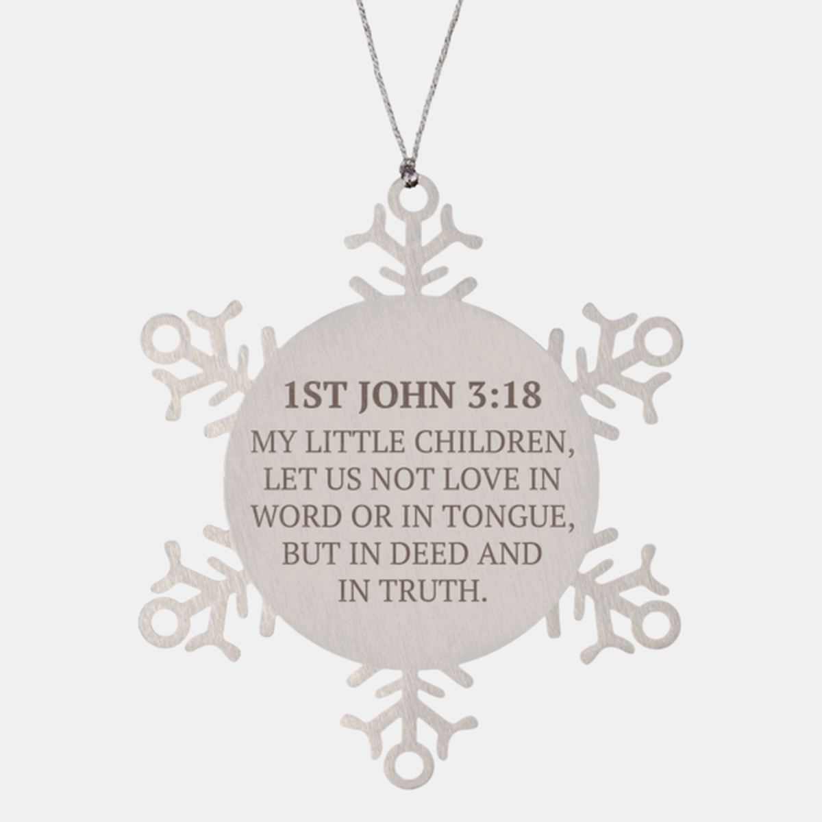 Christian Ornaments For Christmas Tree, My Little Children, Let Us Not Love In Word, Religious Christmas Decorations, Scripture Ornaments Gifts, Bible Verse Ornament