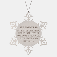 Load image into Gallery viewer, Christian Ornaments For Christmas Tree, My Little Children, Let Us Not Love In Word, Religious Christmas Decorations, Scripture Ornaments Gifts, Bible Verse Ornament
