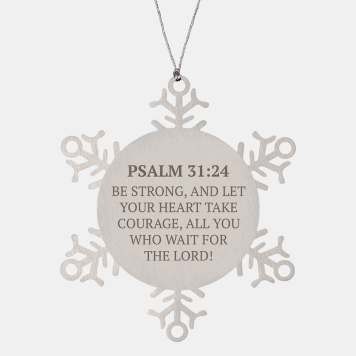 Christian Ornaments For Christmas Tree, Be Strong, And Let Your Heart Take Courage, Religious Christmas Decorations, Scripture Ornaments Gifts, Bible Verse Ornament