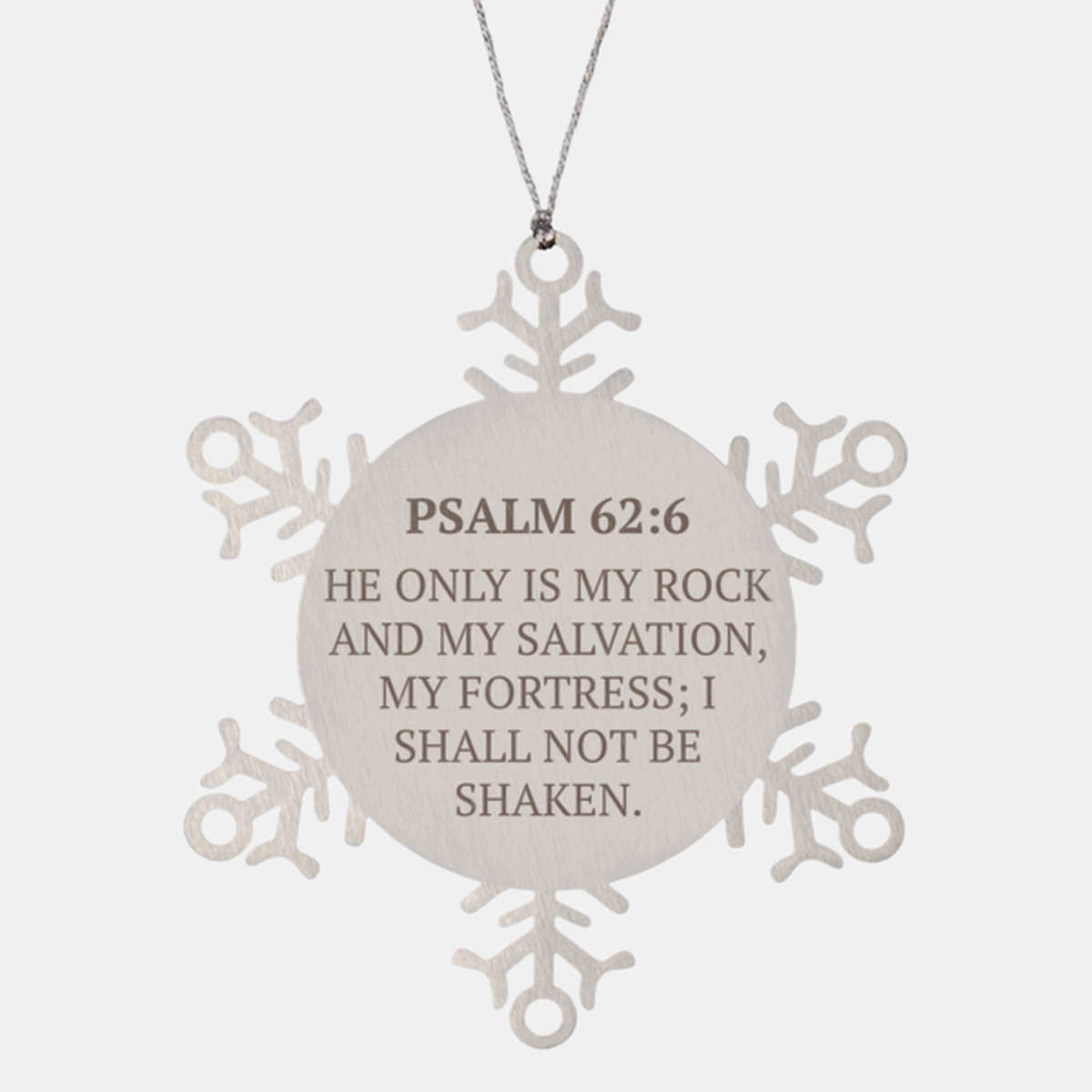 Christian Ornaments For Christmas Tree, He Only Is My Rock And My Salvation, Religious Christmas Decorations, Scripture Ornaments Gifts, Bible Verse Ornament