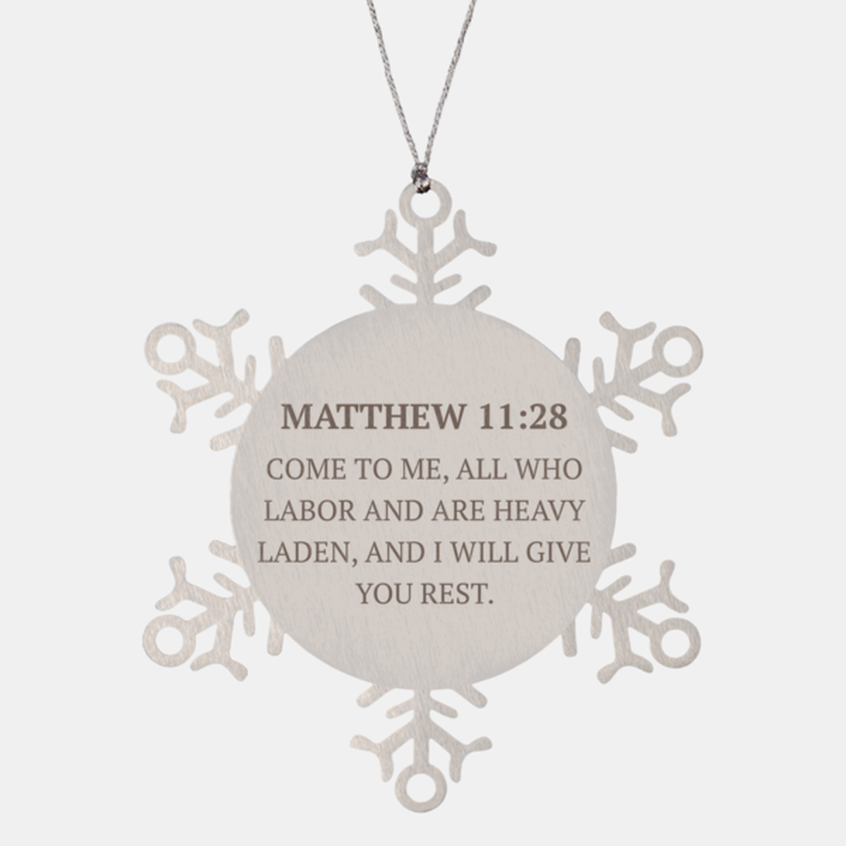 Christian Ornaments For Christmas Tree, Come To Me, All Who Labor And Are Heavy Laden, Religious Christmas Decorations, Scripture Ornaments Gifts, Bible Verse Ornament