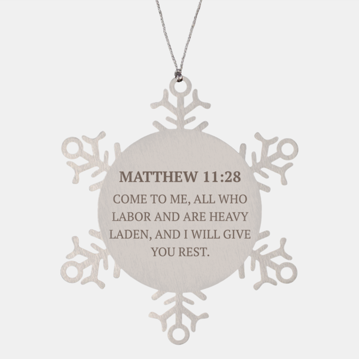 Christian Ornaments For Christmas Tree, Come To Me, All Who Labor And Are Heavy Laden, Religious Christmas Decorations, Scripture Ornaments Gifts, Bible Verse Ornament