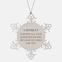 Load image into Gallery viewer, Christian Ornaments For Christmas Tree, Casting All Your Anxieties On Him, Religious Christmas Decorations, Scripture Ornaments Gifts, Bible Verse Ornament
