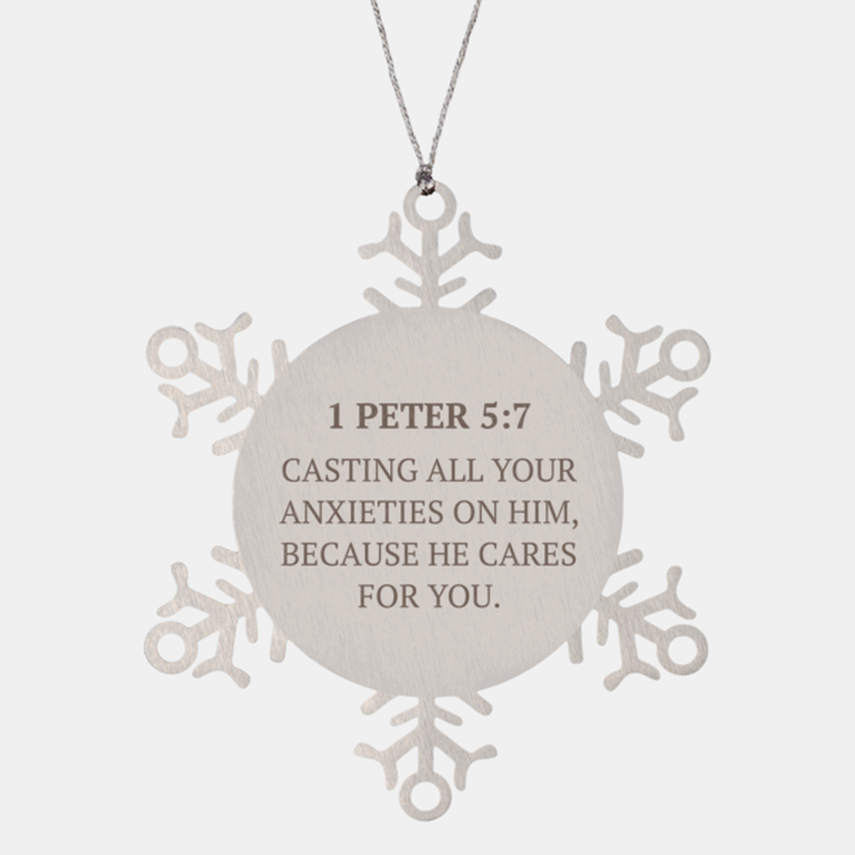 Christian Ornaments For Christmas Tree, Casting All Your Anxieties On Him, Religious Christmas Decorations, Scripture Ornaments Gifts, Bible Verse Ornament