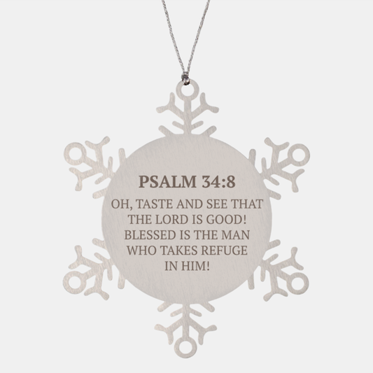 Christian Ornaments For Christmas Tree, Oh, Taste And See That The Lord Is Good, Religious Christmas Decorations, Scripture Ornaments Gifts, Bible Verse Ornament