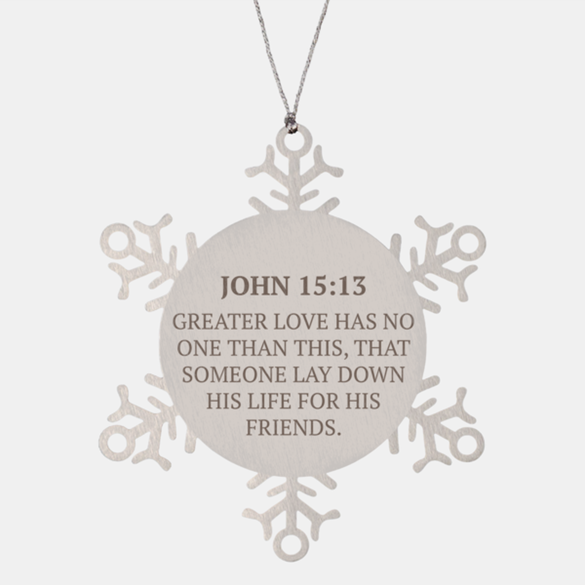 Christian Ornaments For Christmas Tree, Greater Love Has No One Than This, Religious Christmas Decorations, Scripture Ornaments Gifts, Bible Verse Ornament