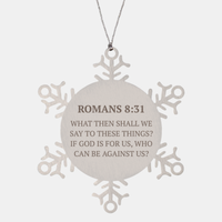 Load image into Gallery viewer, Christian Ornaments For Christmas Tree, What Then Shall We Say To These Things, Religious Christmas Decorations, Scripture Ornaments Gifts, Bible Verse Ornament
