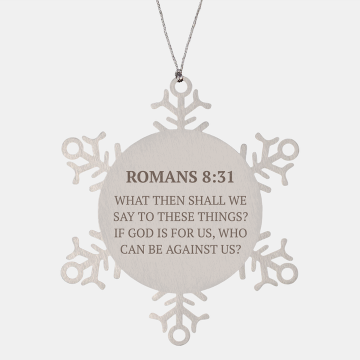 Christian Ornaments For Christmas Tree, What Then Shall We Say To These Things, Religious Christmas Decorations, Scripture Ornaments Gifts, Bible Verse Ornament