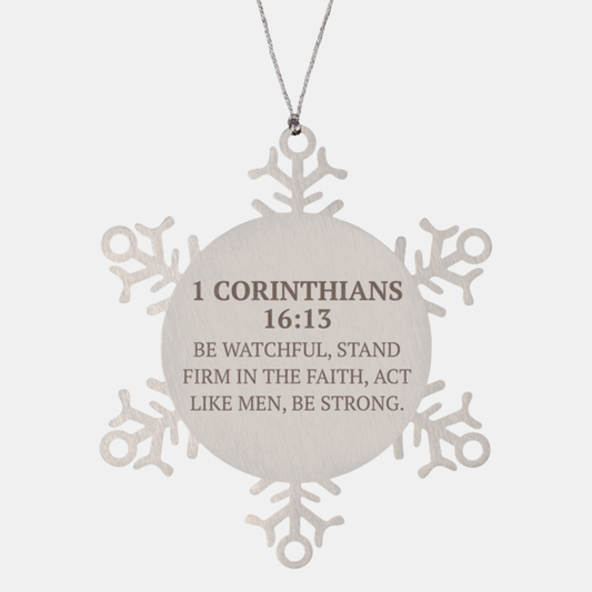 Christian Ornaments For Christmas Tree, Be Watchful, Stand Firm In The Faith, Religious Christmas Decorations, Scripture Ornaments Gifts, Bible Verse Ornament