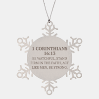 Load image into Gallery viewer, Christian Ornaments For Christmas Tree, Be Watchful, Stand Firm In The Faith, Religious Christmas Decorations, Scripture Ornaments Gifts, Bible Verse Ornament
