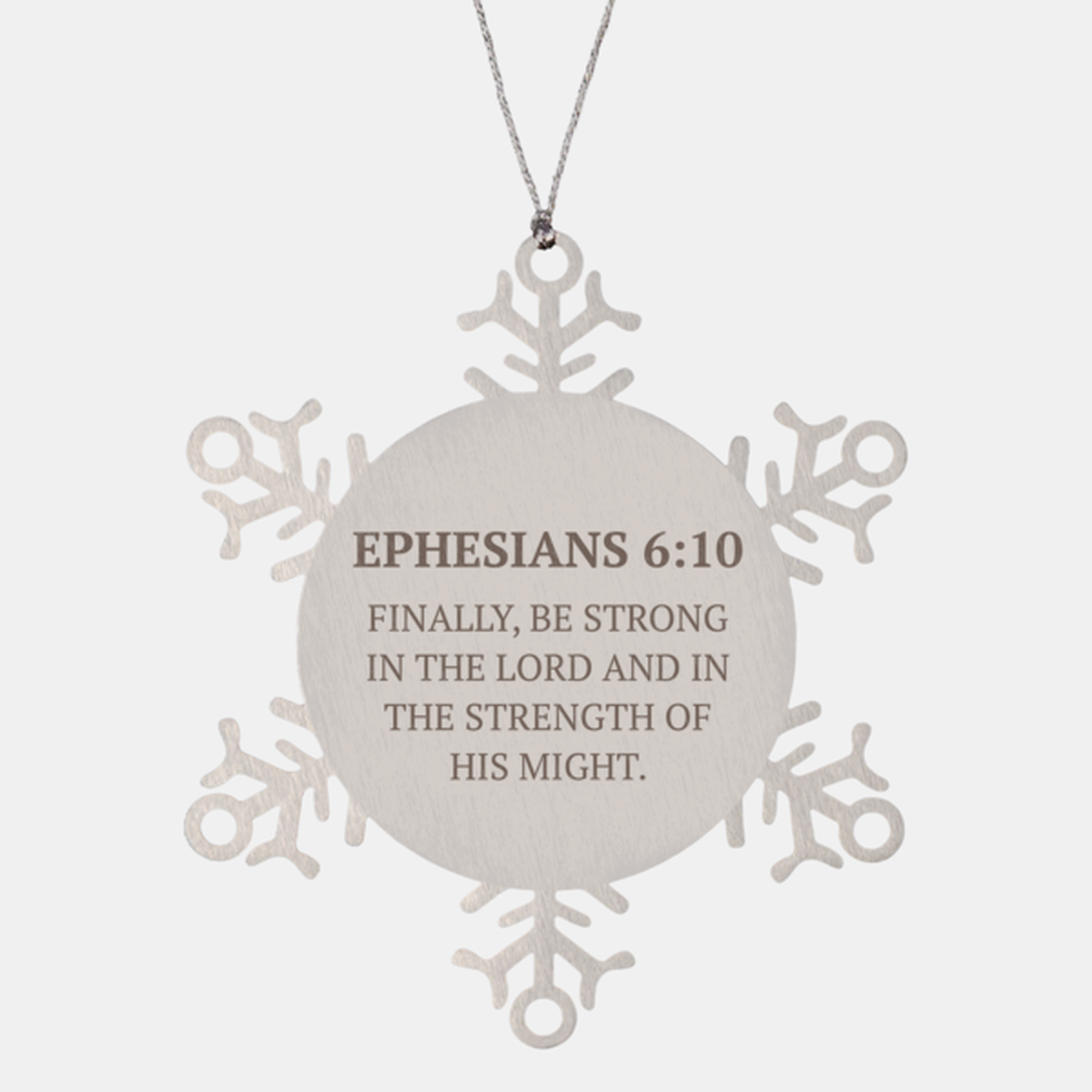 Christian Ornaments For Christmas Tree, Finally, Be Strong In The Lord, Religious Christmas Decorations, Scripture Ornaments Gifts, Bible Verse Ornament